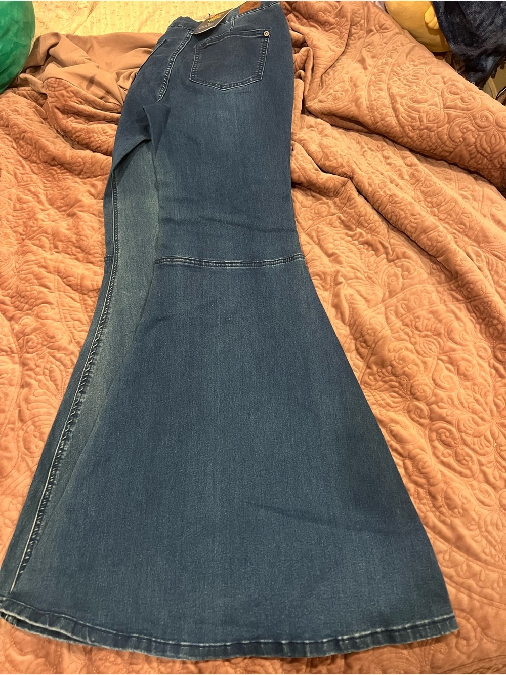 High-Rise Dark Blue Flare Jeans for Women